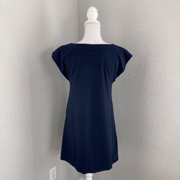 Cynthia Steffe Navy Short Sleeve Pocket Shift Dress Size Small - Picture 3 of 8